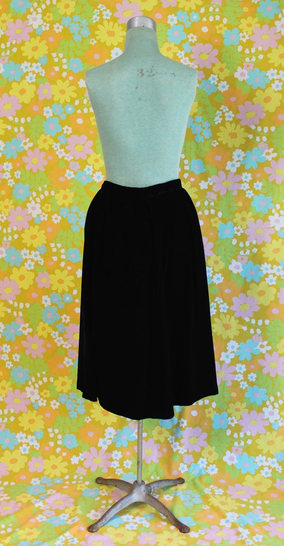 Vintage 1980's Liz Claiborne Velvet Black A-Line … - image 7