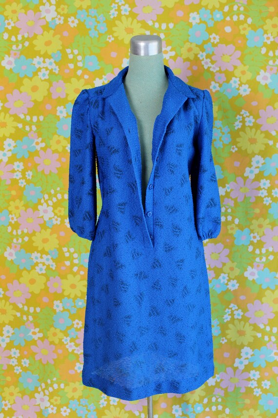 Vintage 1970's Marty Gutmacher Blue Petite 3/4 Sl… - image 4