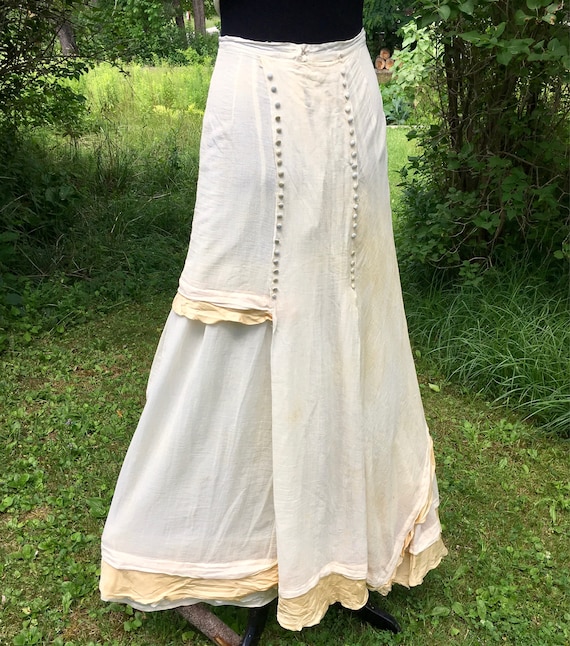 Antique 1910s Gibson Girl Walking Skirt Asymmetric
