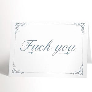 Carte FUCK YOU typographie manuscrite vengeance bye bye séparation divorce