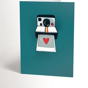 GREETING CARD with an illustration of a vintage polaroid for photography lovers