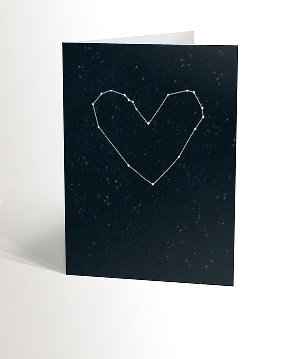 Carte D Anniversaire Avec Un Ciel Etoile En Forme De Etsy