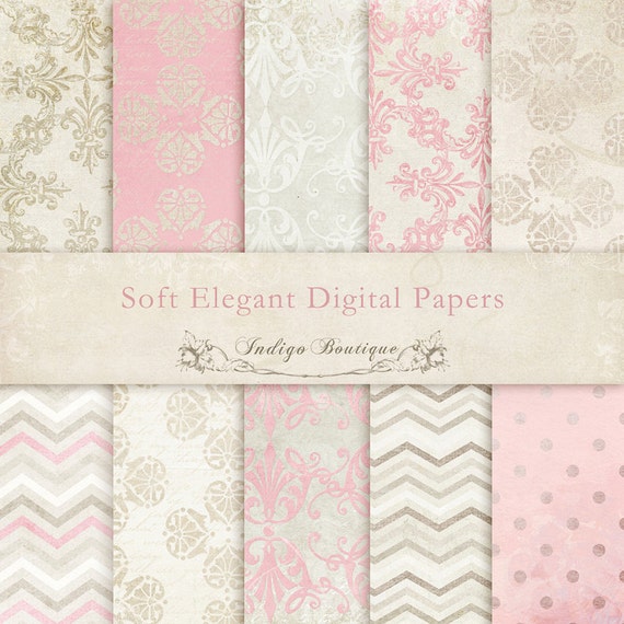 Soft Elegant Digital Papers for Photographers Scrapbooking Etsy