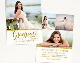 Senior Graduation Announcement Template for Photographers 017 | Etsy