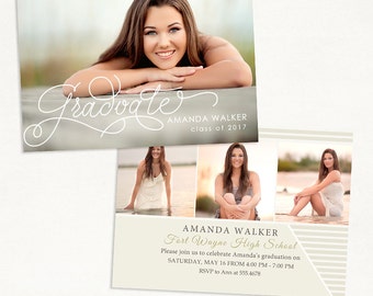 Senior Graduation Announcement Template for Photographers 024 | Etsy