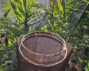 Brass Textured Bangle Bracelet (single)