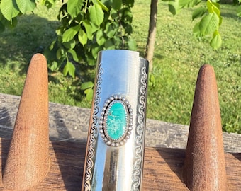 Lighter Sleeve Cover made with Turquoise, and Sterling  Silver details.