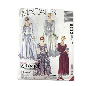 1993 McCall&#39;s 6330 Alicyn Exclusives Misses Bridal Gown and Bridesmaid Dresses Vintage Sewing Pattern Size 10 | 90s Wedding