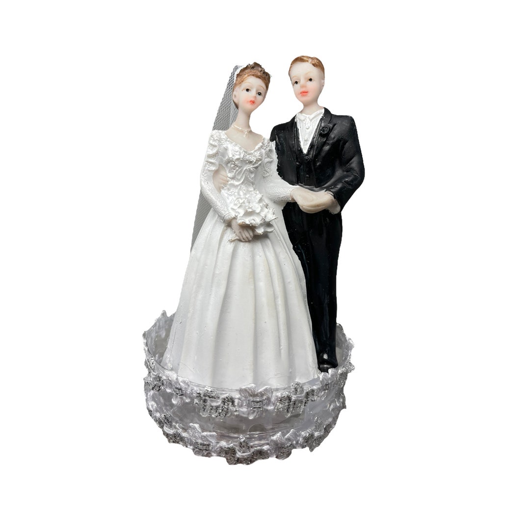 Vintage Wedding Cake Topper Bride Groom | Bridal Cake Decor - Etsy