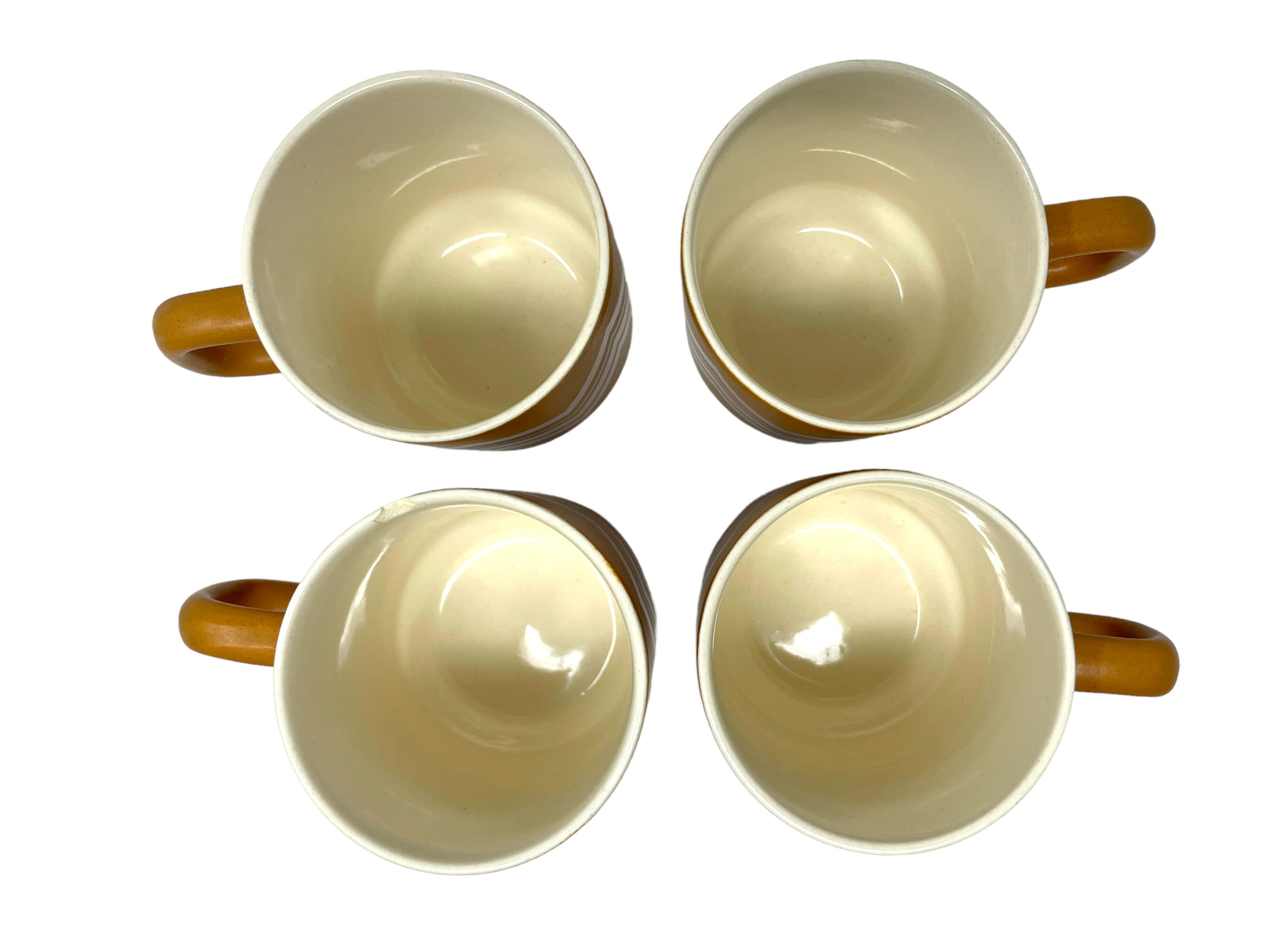 Vintage Ironstone Zig Zag Coffee Mugs Boho Retro Kitchen 50s Etsy