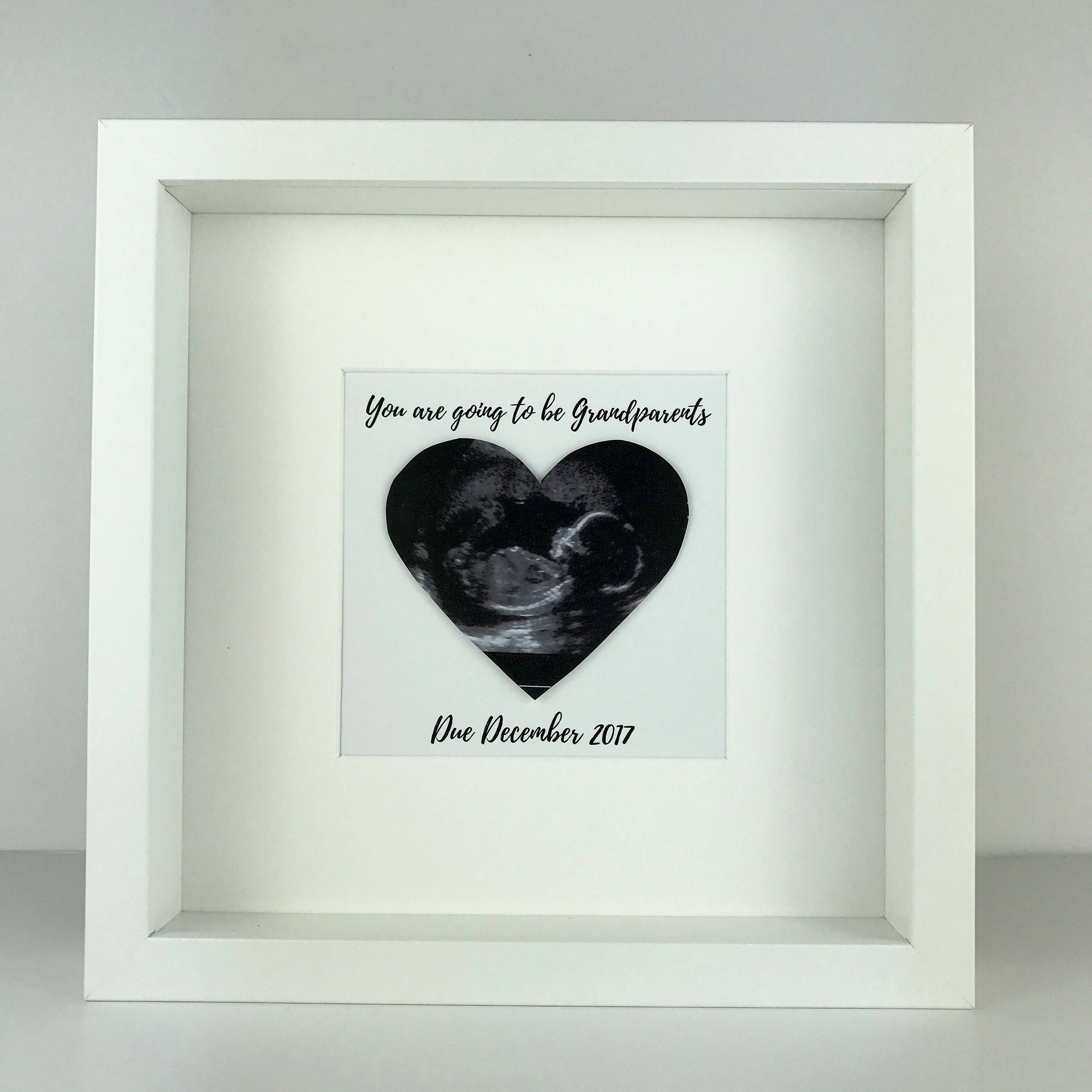 Baby scan photo keepsake new grandparents personalised box Etsy