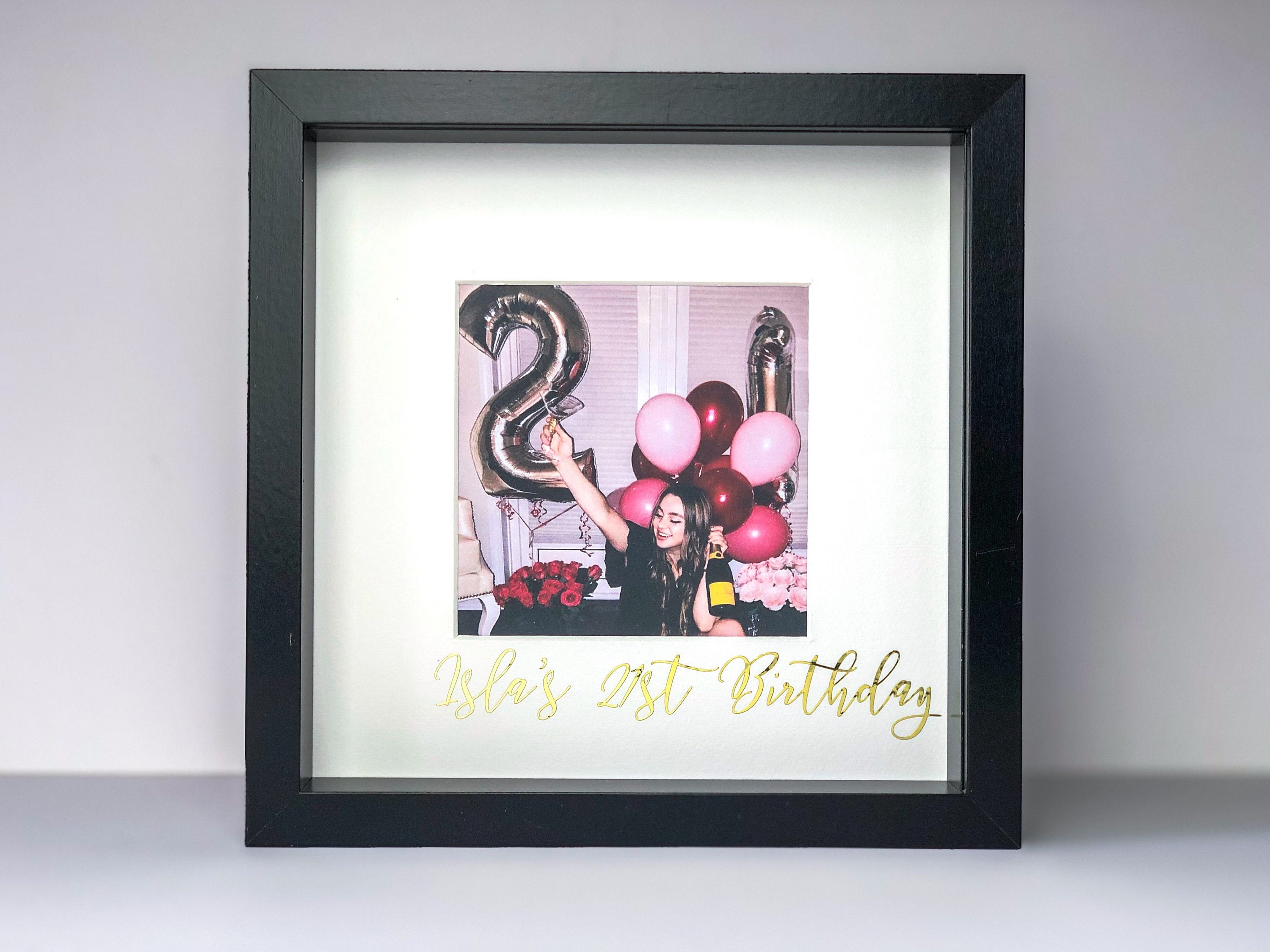 Personalised birthday frame personalised 21st keepsake Etsy