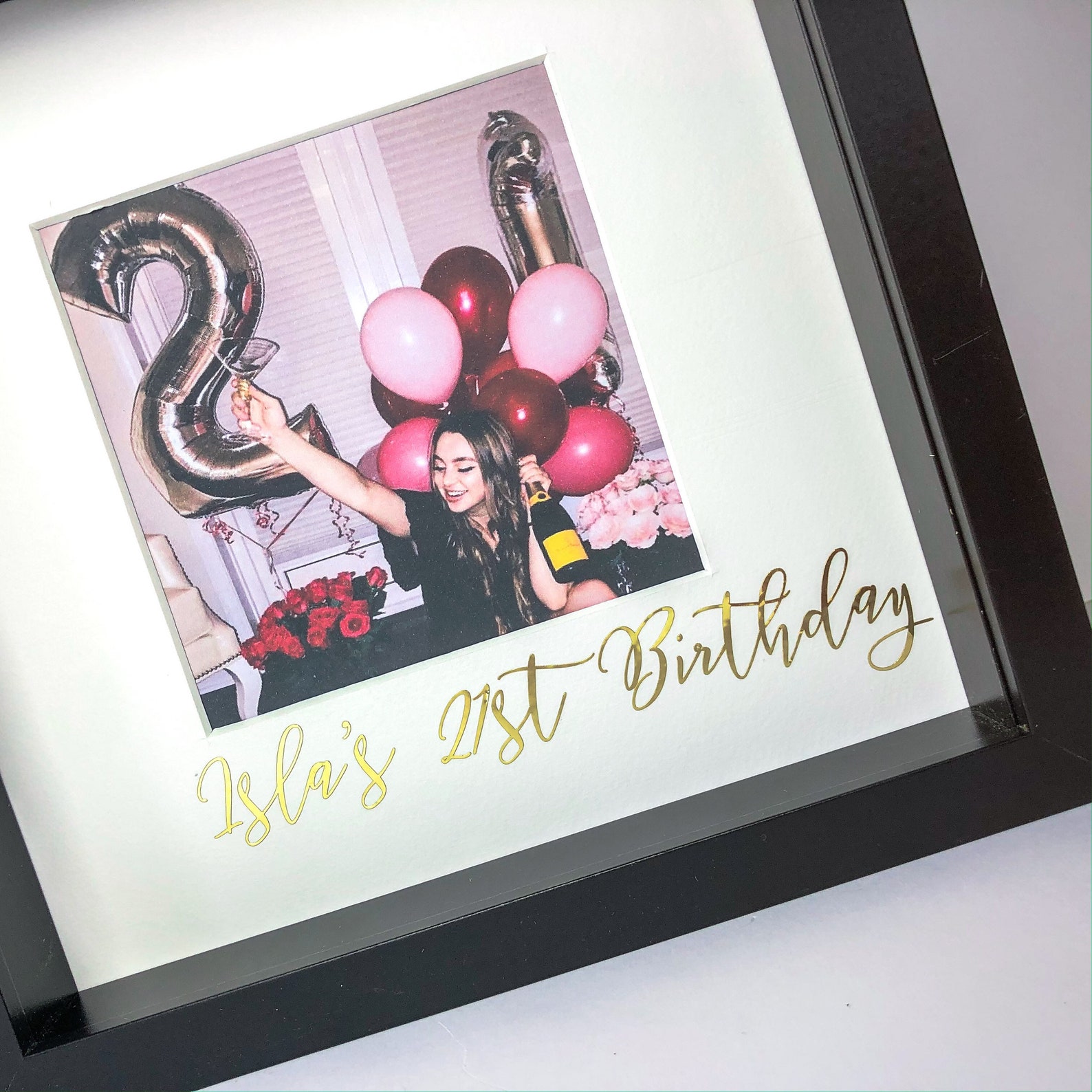 Personalised birthday frame personalised 21st keepsake Etsy