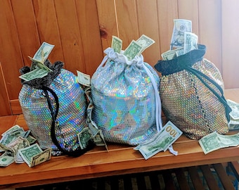 Money Bag, Stripper Bag, Festival Bag, Drawstring Bag