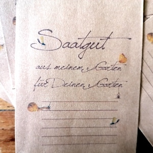 Sacchetti per semi per riempirsi di semi del proprio giardino, piccoli sacchetti di carta kraft, progettati con cura