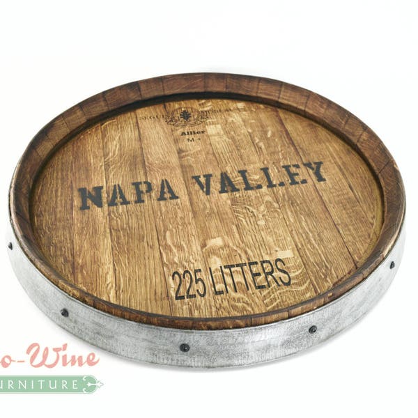 Wine Barrel Lazy Susan, Handmade Napa Valley 2