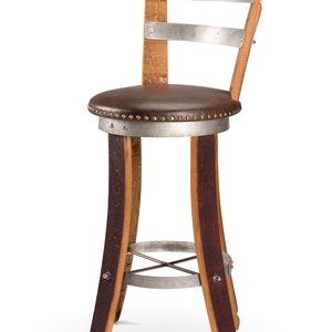 Wine Barrel Vinyl Chair Swivel