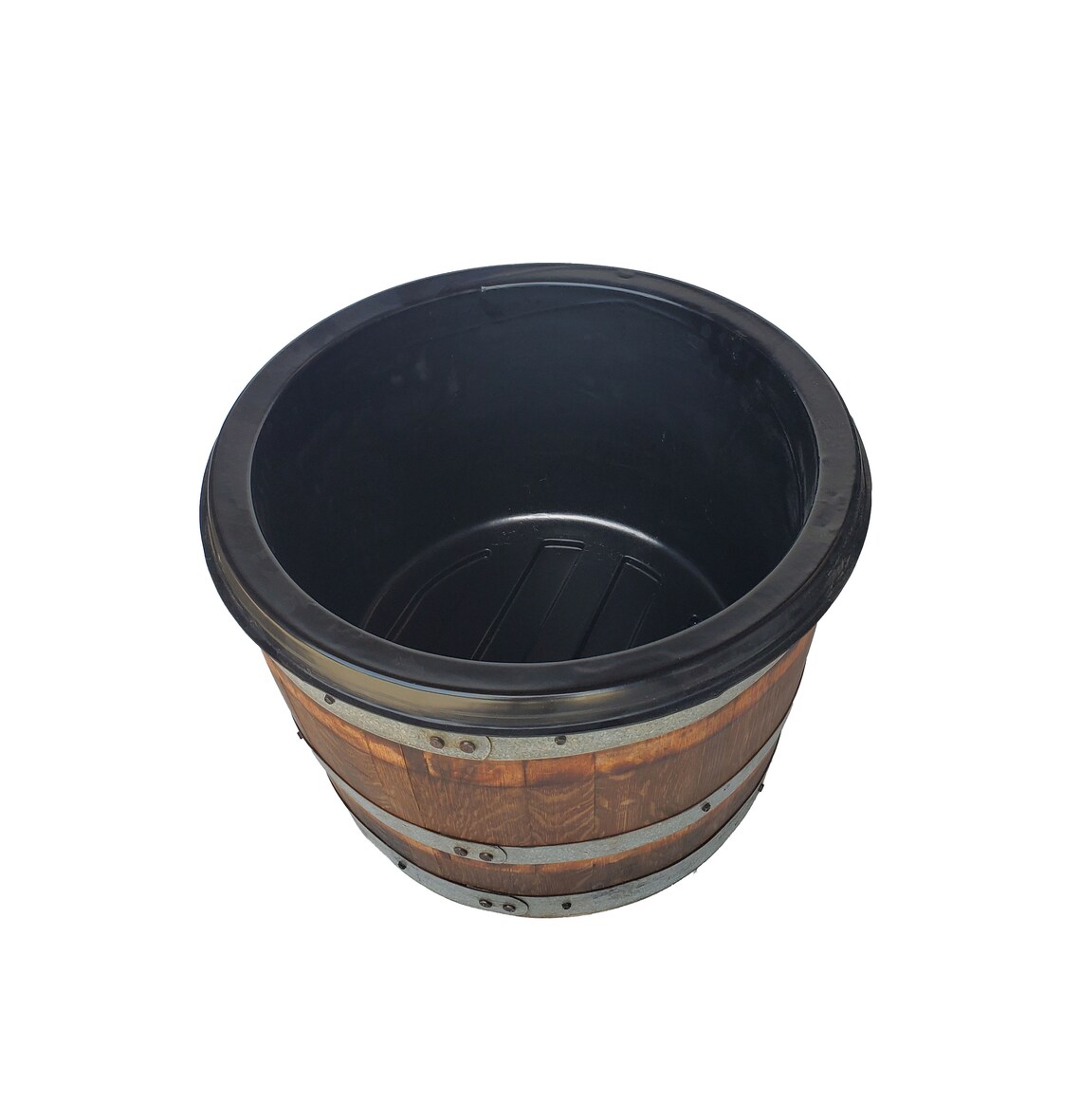 1/2 Planter Wine Barrel with Liner Etsy