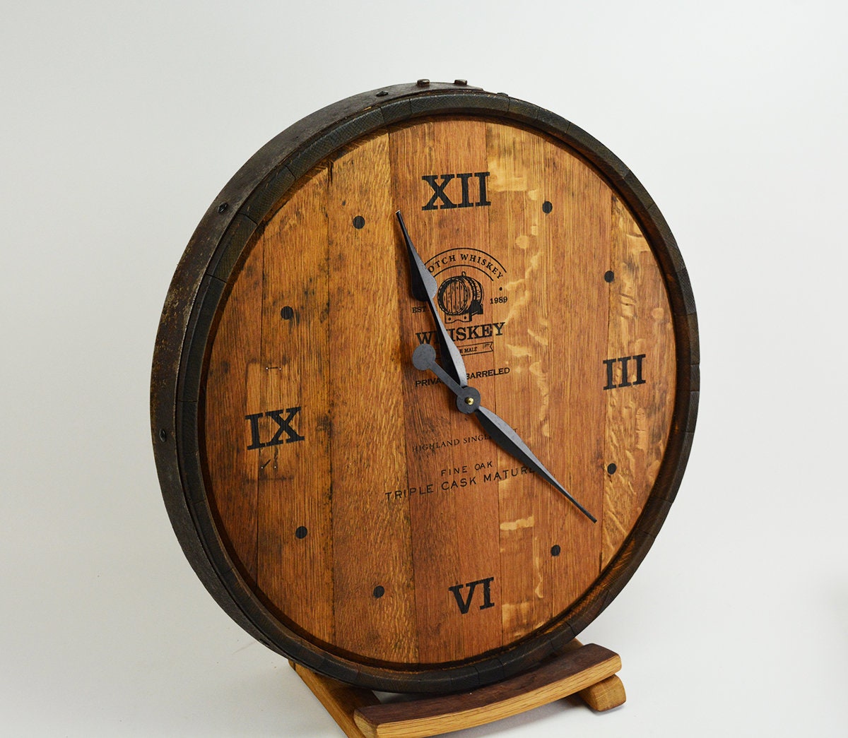 Barrel Head Clock Handmade Whiskey Etsy UK