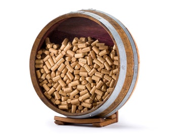 Wine Barrel Cork Holder Round Wall/ Handmade, Napa Valley