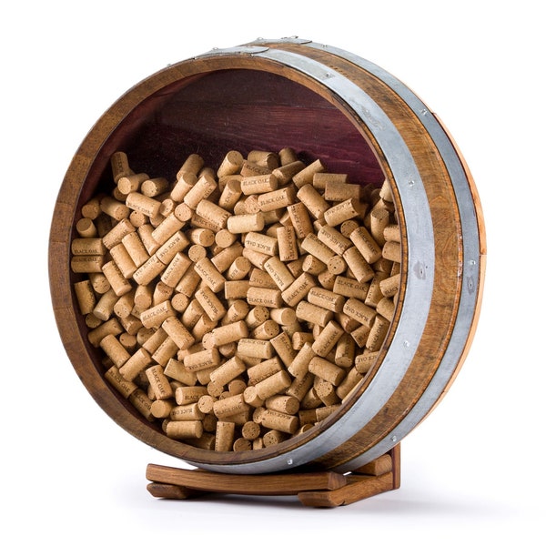 Wine Barrel Cork Holder Round Wall/ Handmade, Napa Valley