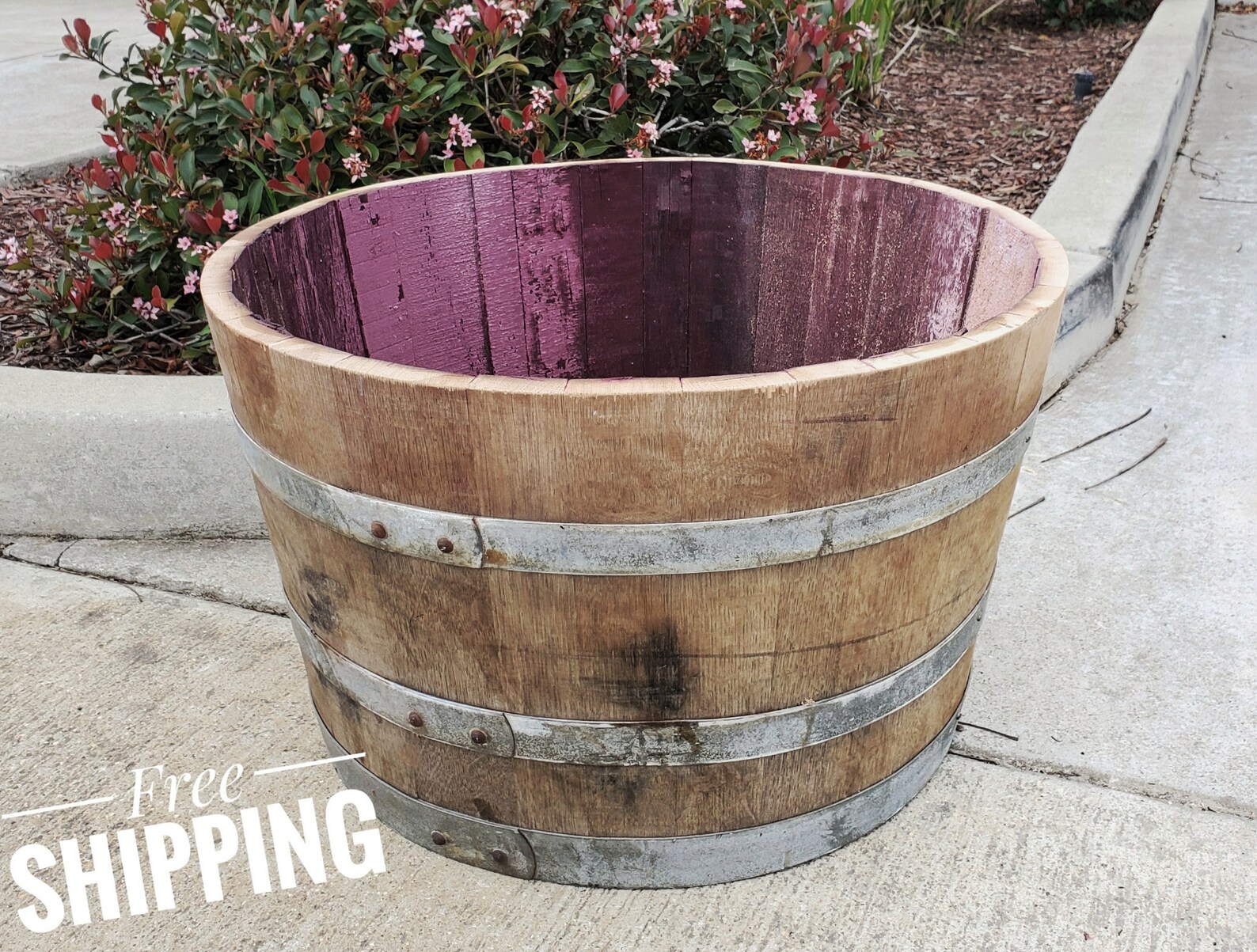 1/2 Planter Wine Barrel Etsy