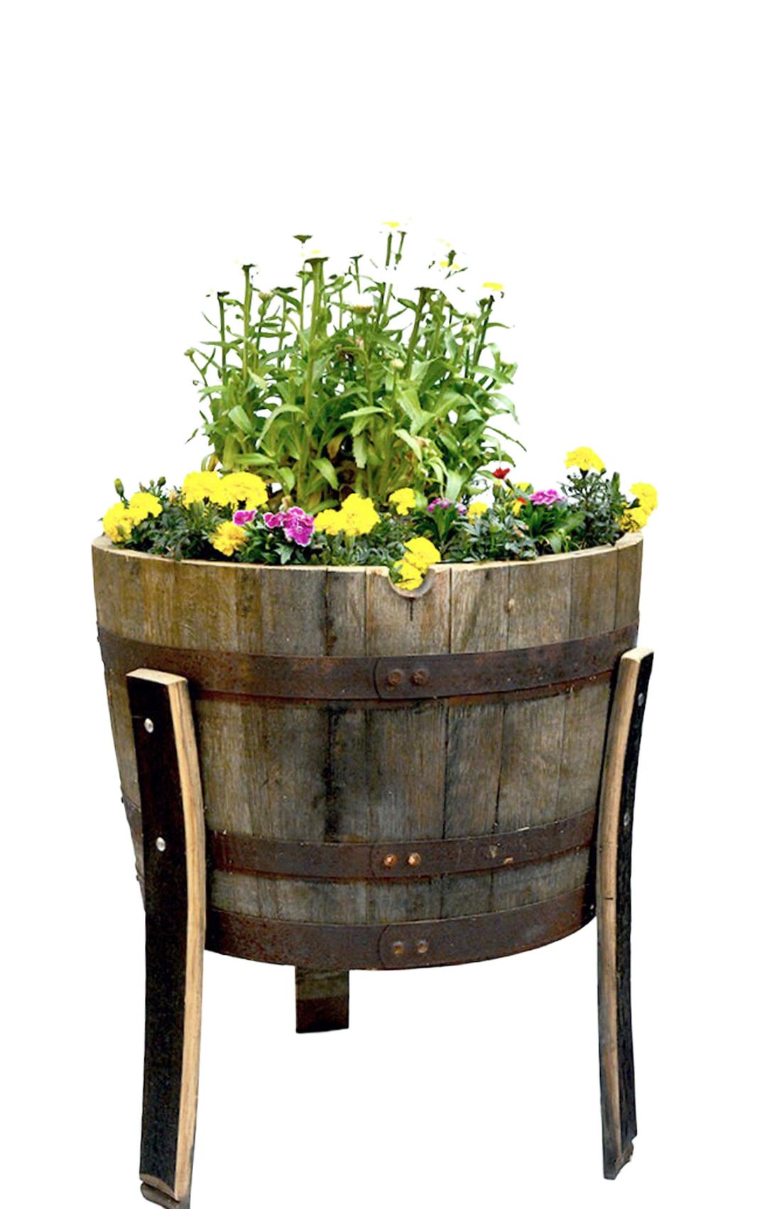 Handmade Whiskey Barrel Planter With Legs: Rustic Oak Garden Pot - Etsy