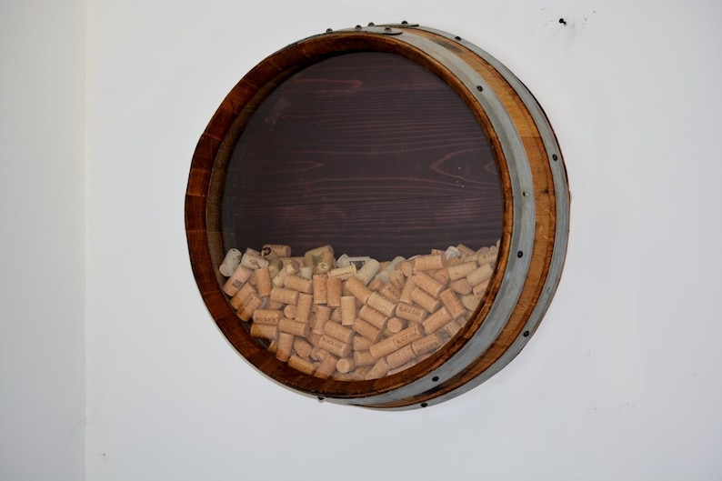 Wine Barrel Cork Holder Round Wall/ Handmade Napa Valley Etsy