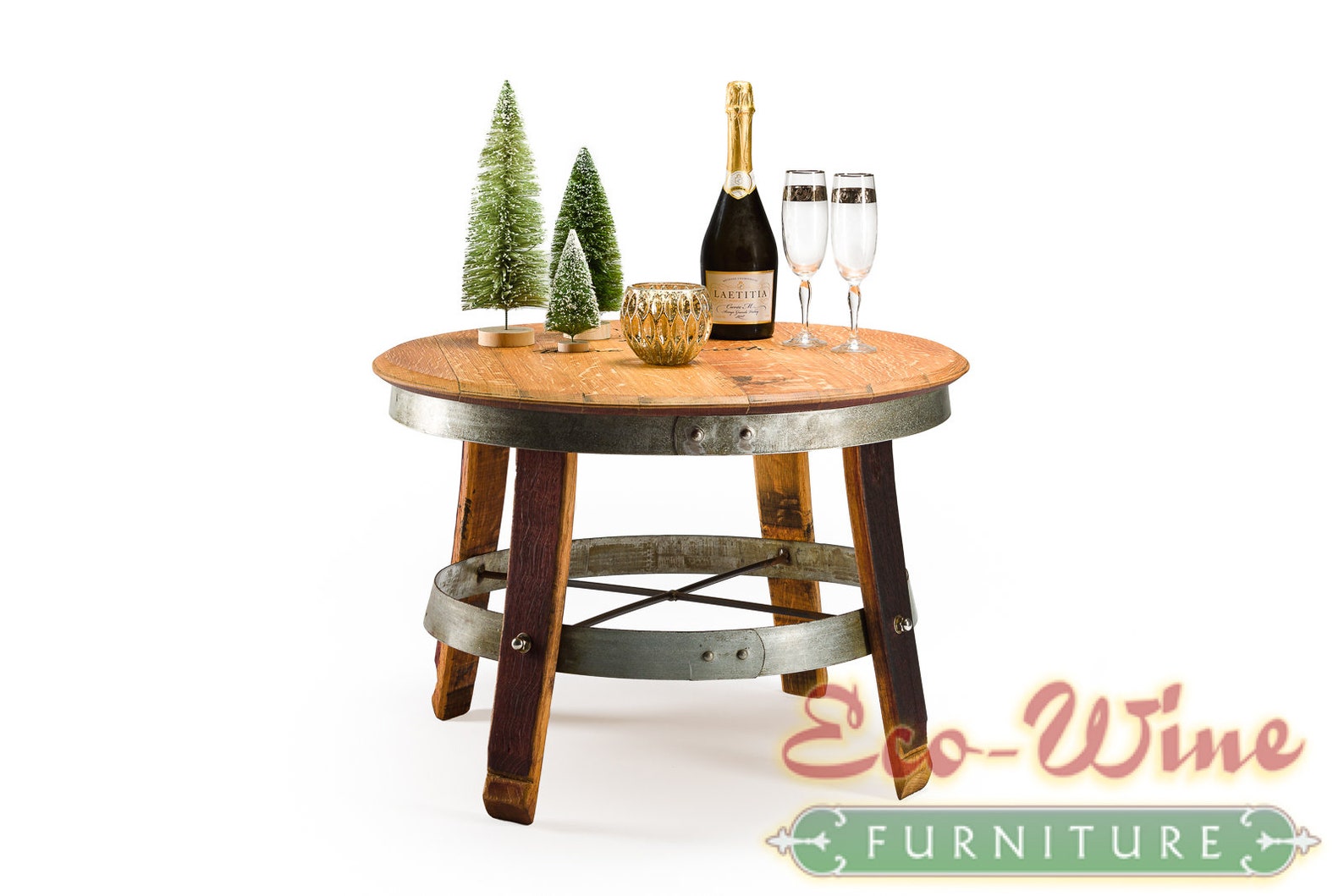 Reclaimed Wine Barrel Coffee Table 29 Round by Etsy