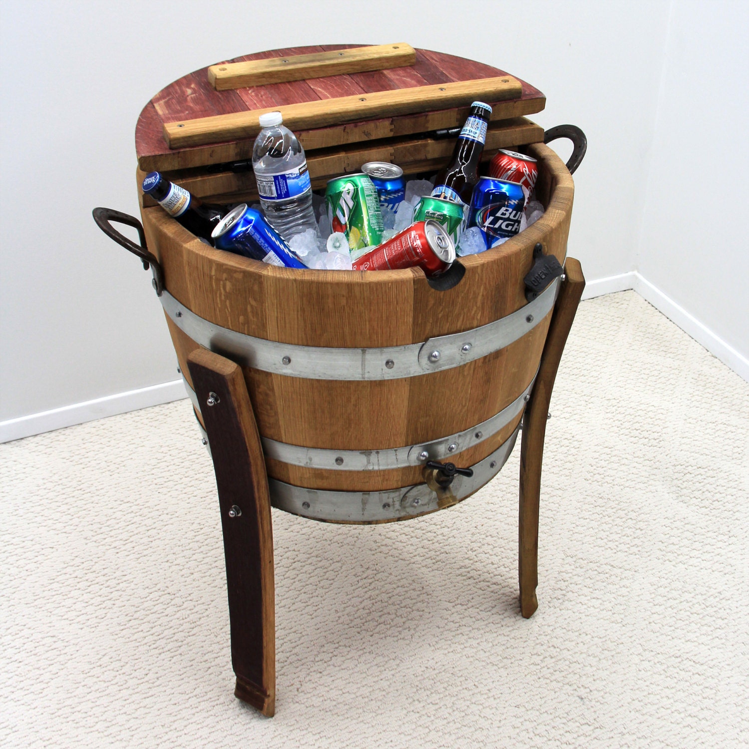 15 Gal Wine Barrel Ice Cooler Etsy