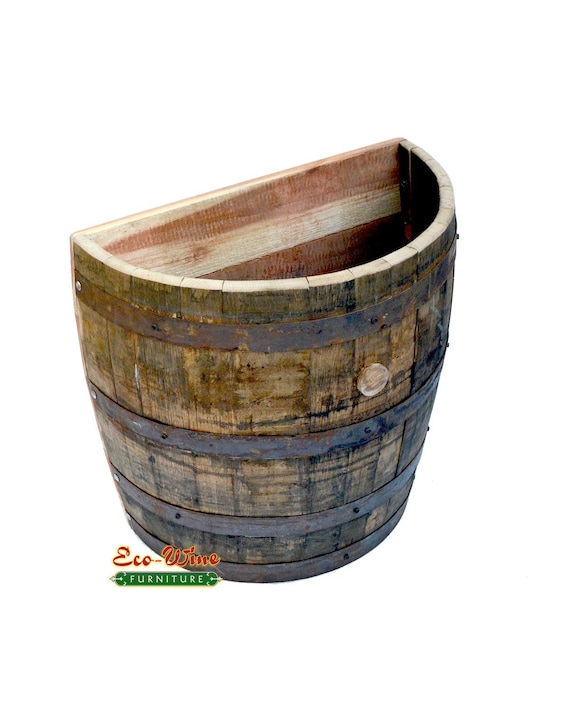 1//4 Whiskey Oak barrel planter Handmade
