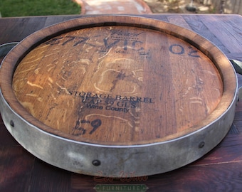 Wine Barrel Lazy Susan, Handmade Small