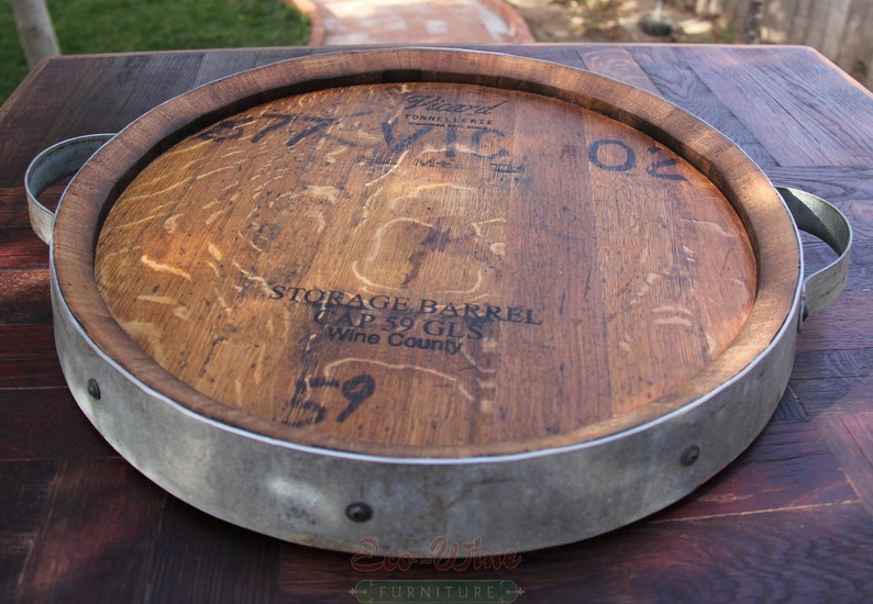 Wine Barrel Lazy Susan Handmade Small Etsy