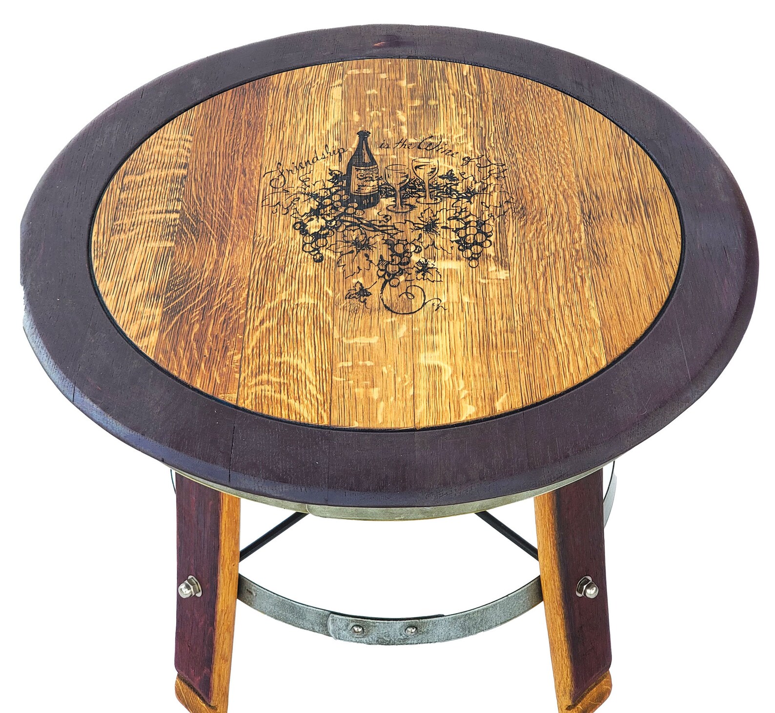 Reclaimed Wine Barrel Coffee Table 25 Round by Etsy