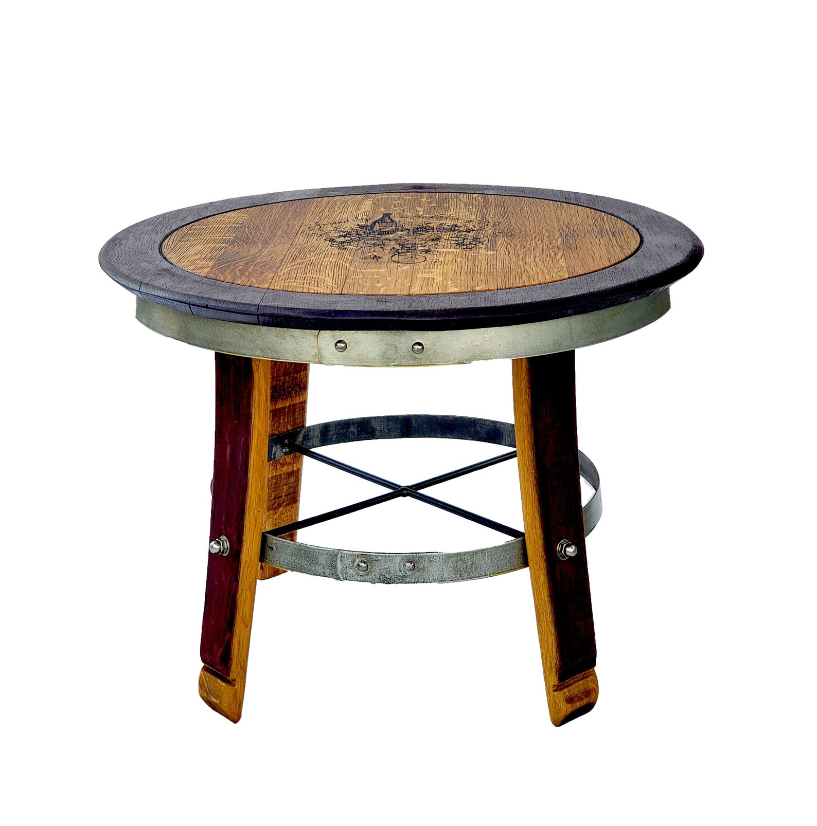 Reclaimed Wine Barrel Coffee Table 25 Round by Etsy