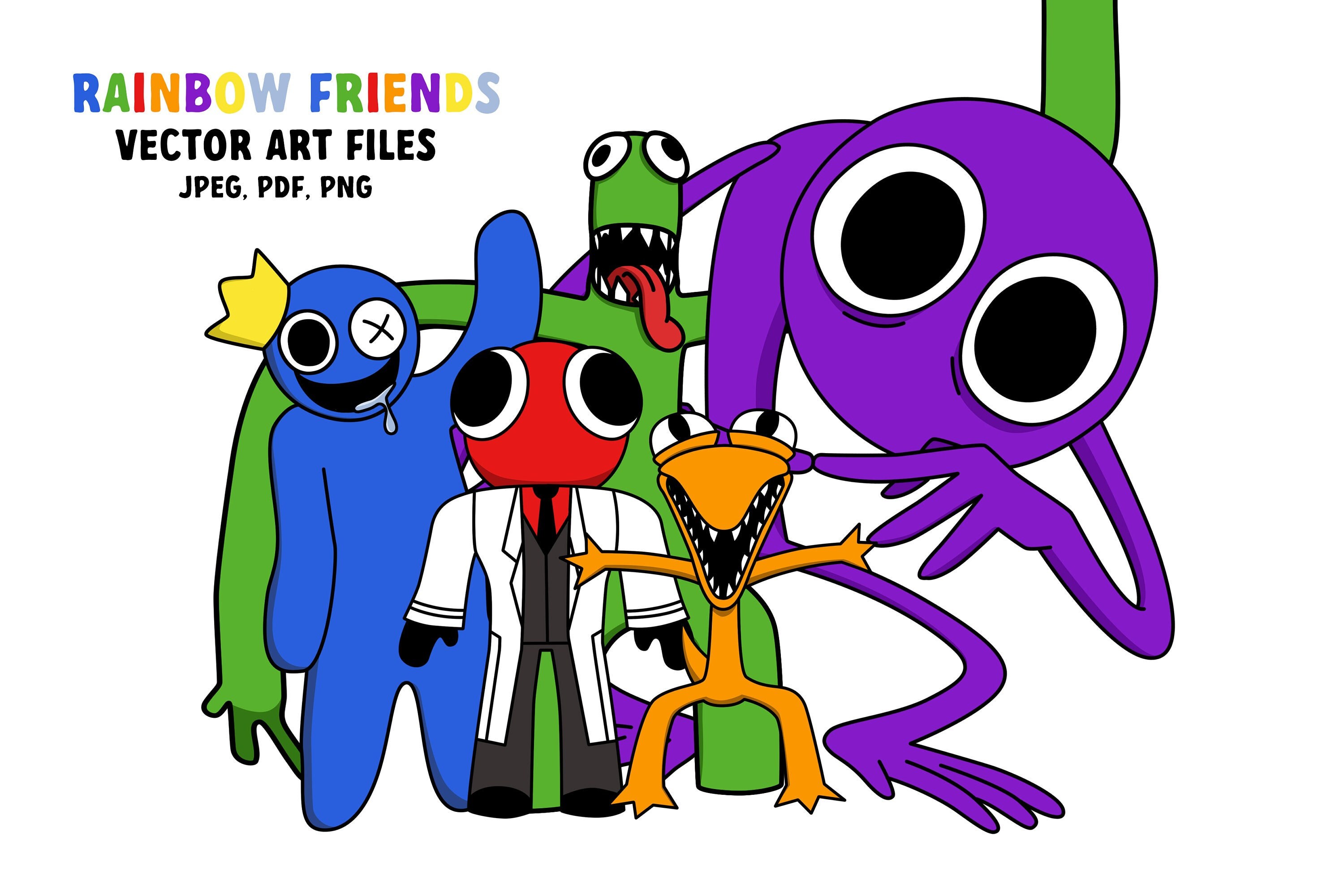 Rainbow Friends Vector Art Files / Digital Illustrations / Etsy Singapore