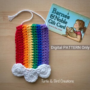 Rainbow Gift Card Holder / Ornament - Crochet PATTERN Only