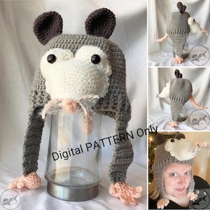 Opossum Hat - Crochet PATTERN ONLY