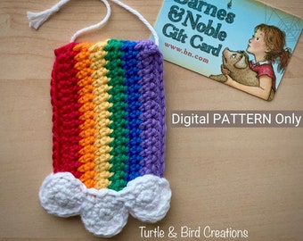 Rainbow Gift Card Holder / Ornament - Crochet PATTERN Only