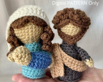 Mini Nativity / Holy Family - Crochet PATTERN ONLY