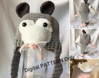 Opossum Hat - Crochet PATTERN ONLY