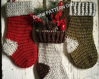 Chunky Stocking Crochet PATTERN ONLY