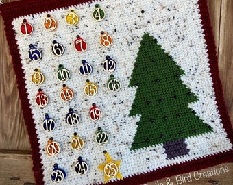 Advent Calendar with Tree - Crochet PATTERN ONLY
