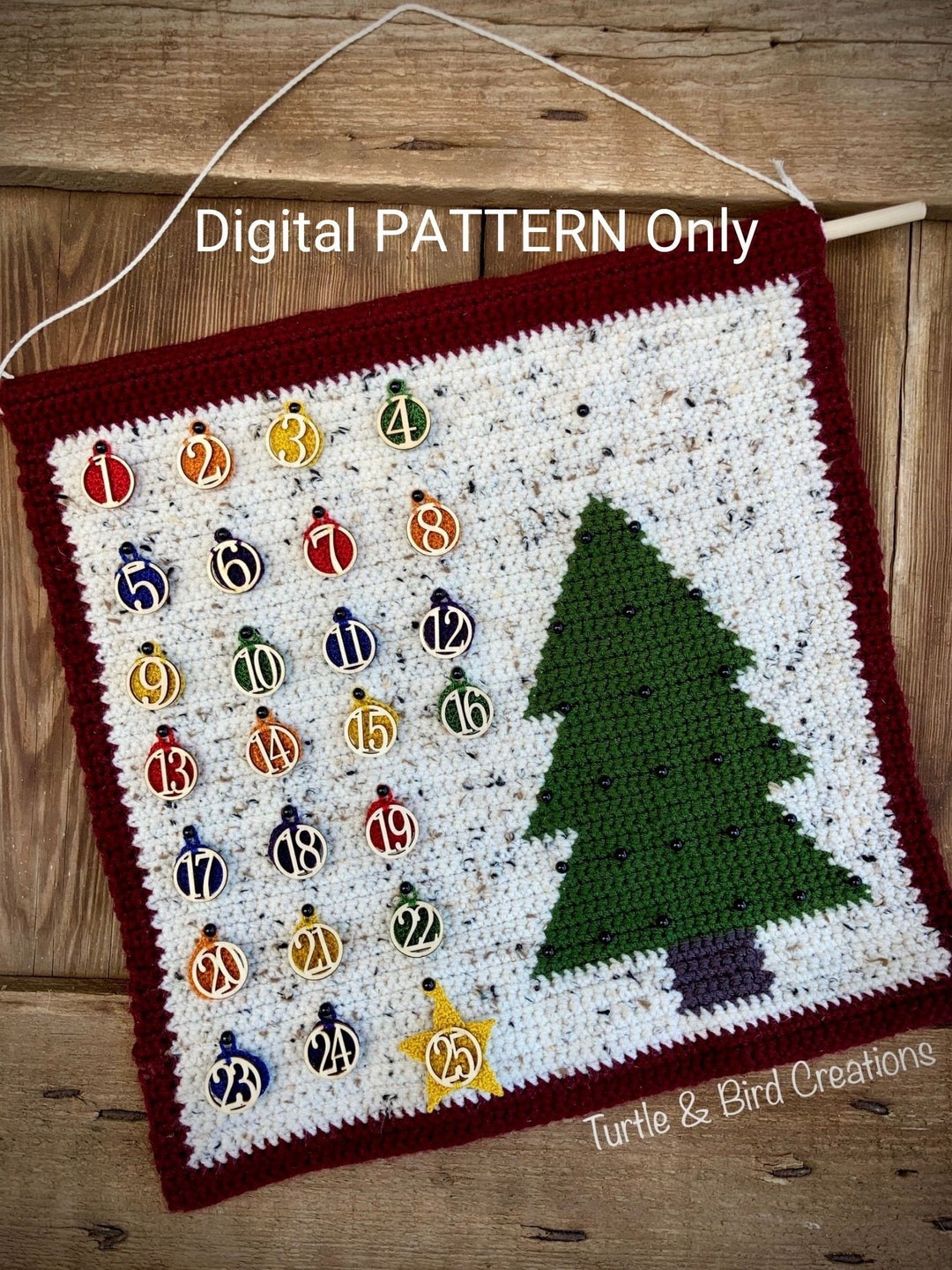 Clender Withn Tree Advent Calendar With Tree - Crochet PATTERN ONLY - Etsy