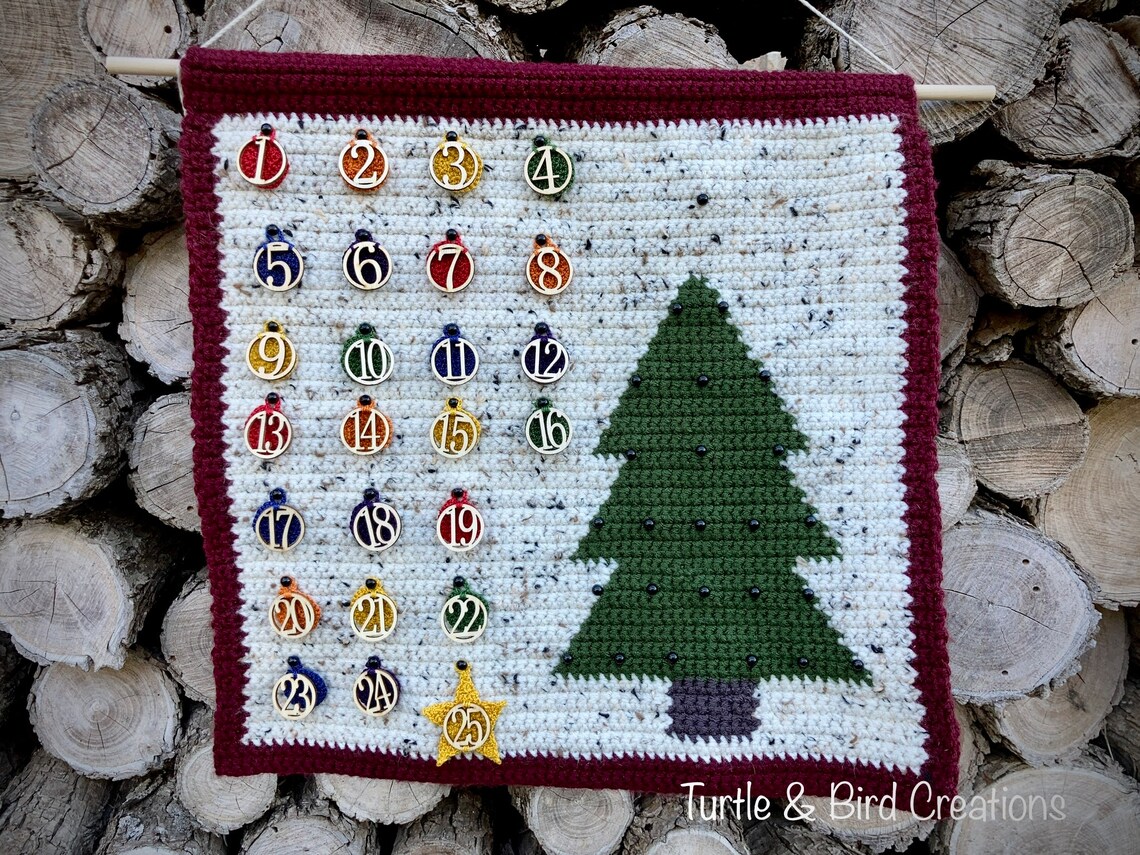 Clender Withn Tree Advent Calendar With Tree - Crochet PATTERN ONLY - Etsy