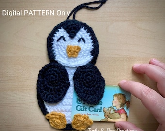 Penguin Gift Card Holder / Ornament - Crochet PATTERN Only