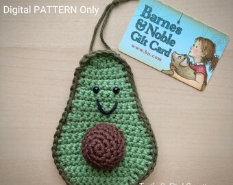 Avocado Gift Card Holder / Ornament - Crochet PATTERN only