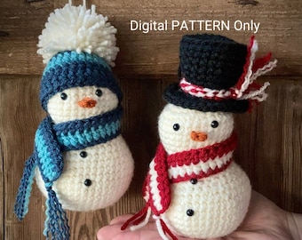 Crochet Snowman Ornament - Crochet PATTERN Only