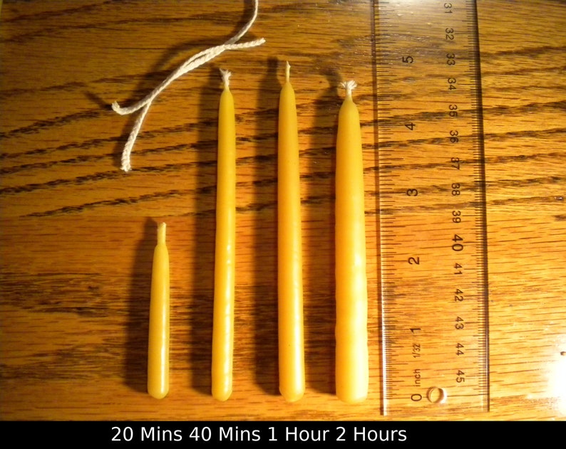 18 small beeswax taper candles 20 minute burntime,2in with ceramic holder1.5in image 4