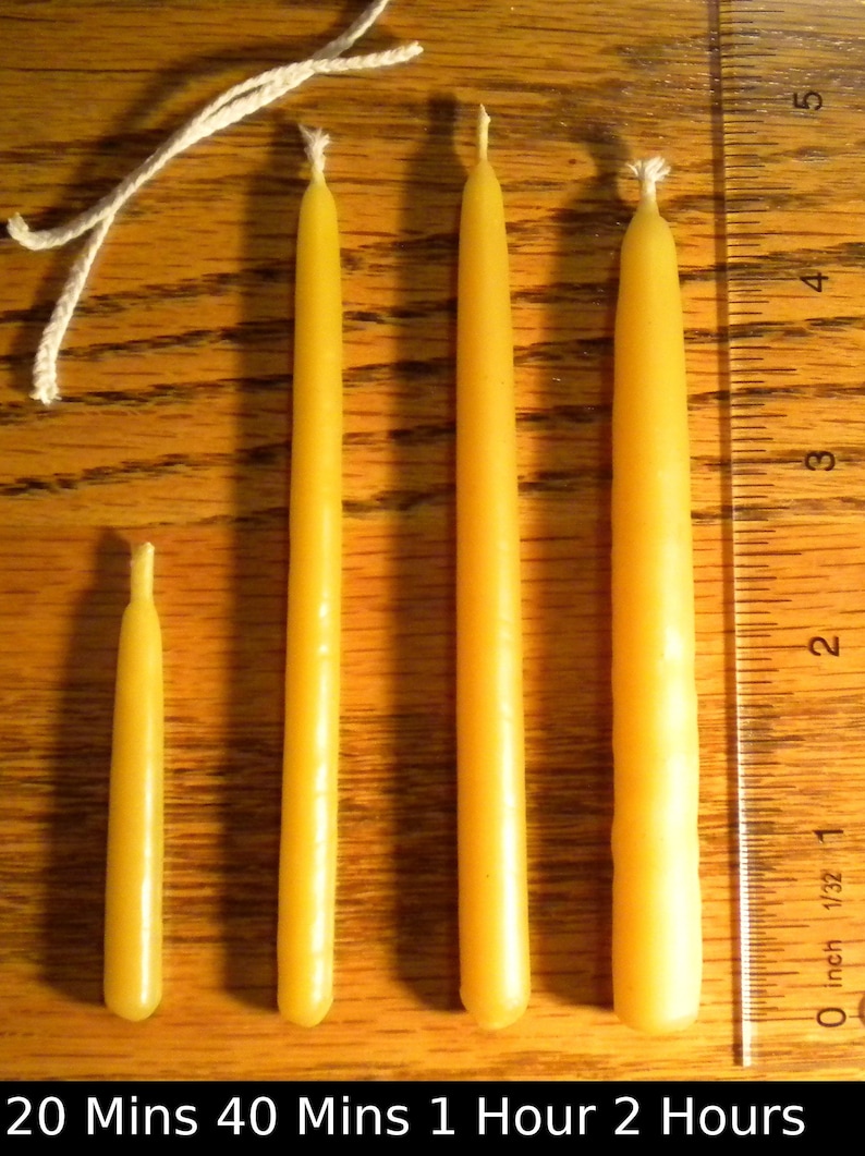 108 Small Beeswax Taper Candles20 minute burntime,2in image 2